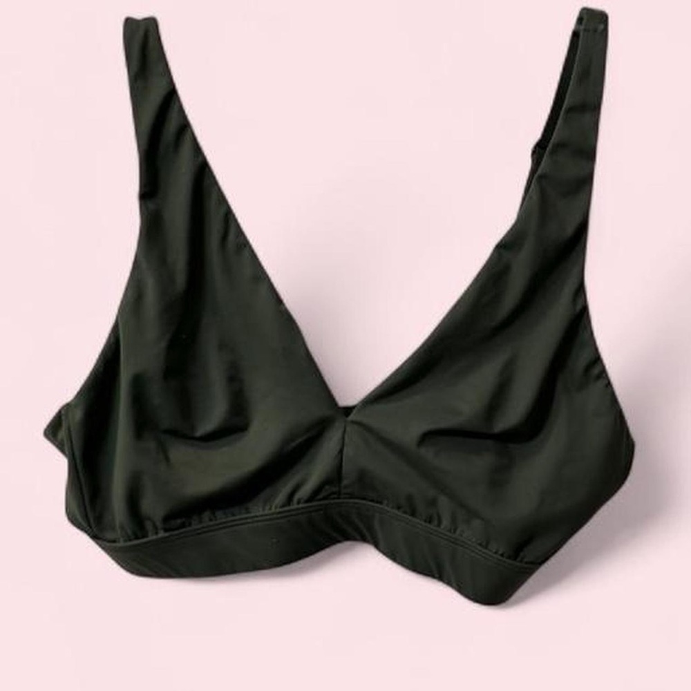 Women’s JoySpun Unlined Soft Brushed Plunge Bralette Green Small